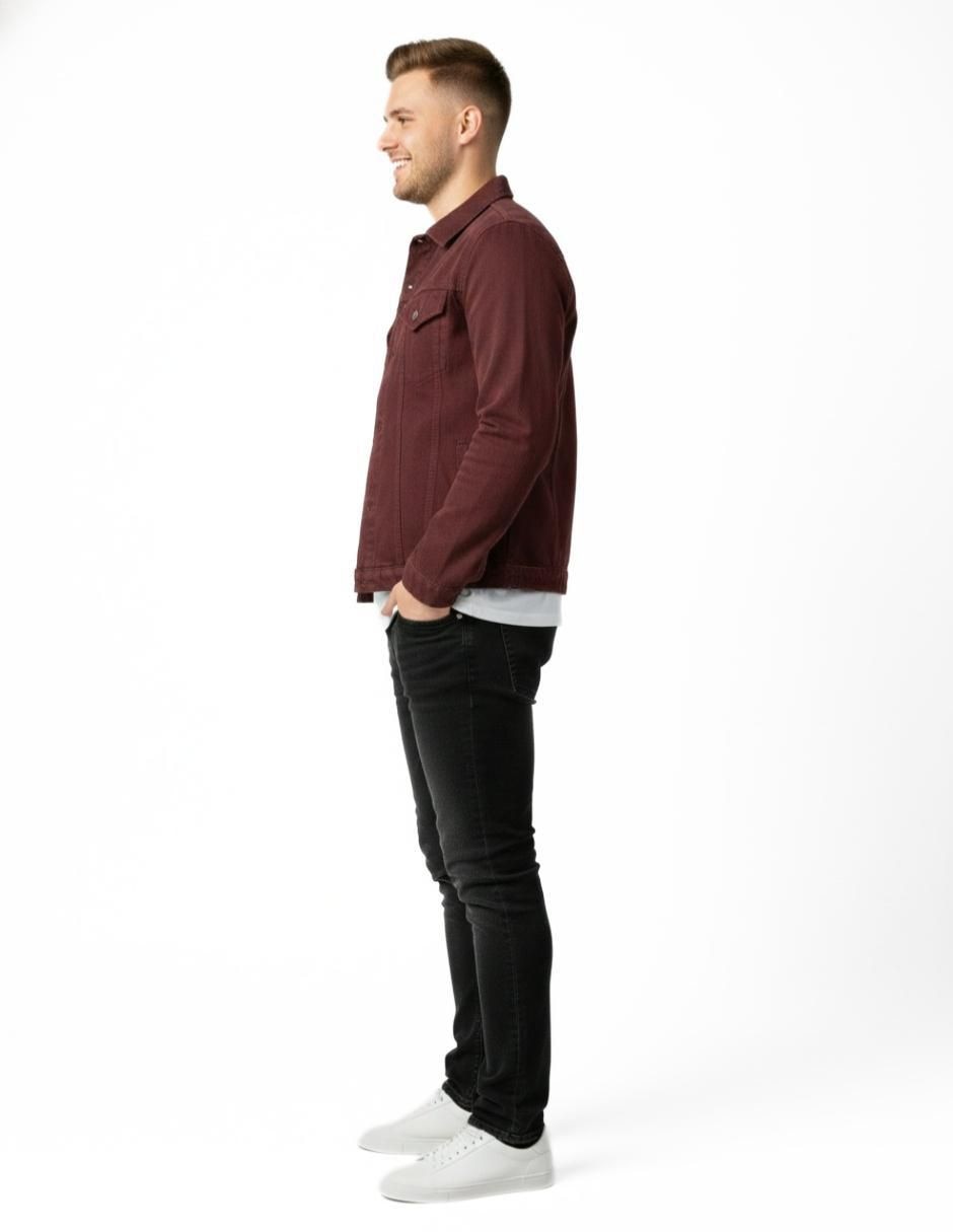 Set chamarra denim de mezclilla con bolsillos para hombre 5