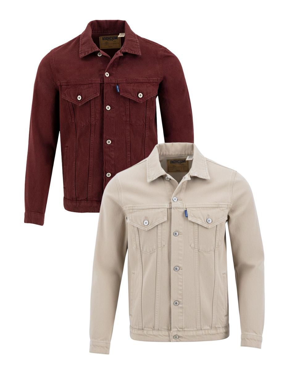 Chamarra denim de mezclilla con bolsillos para hombre Chamarra denim de mezclilla con bolsillos para hombre