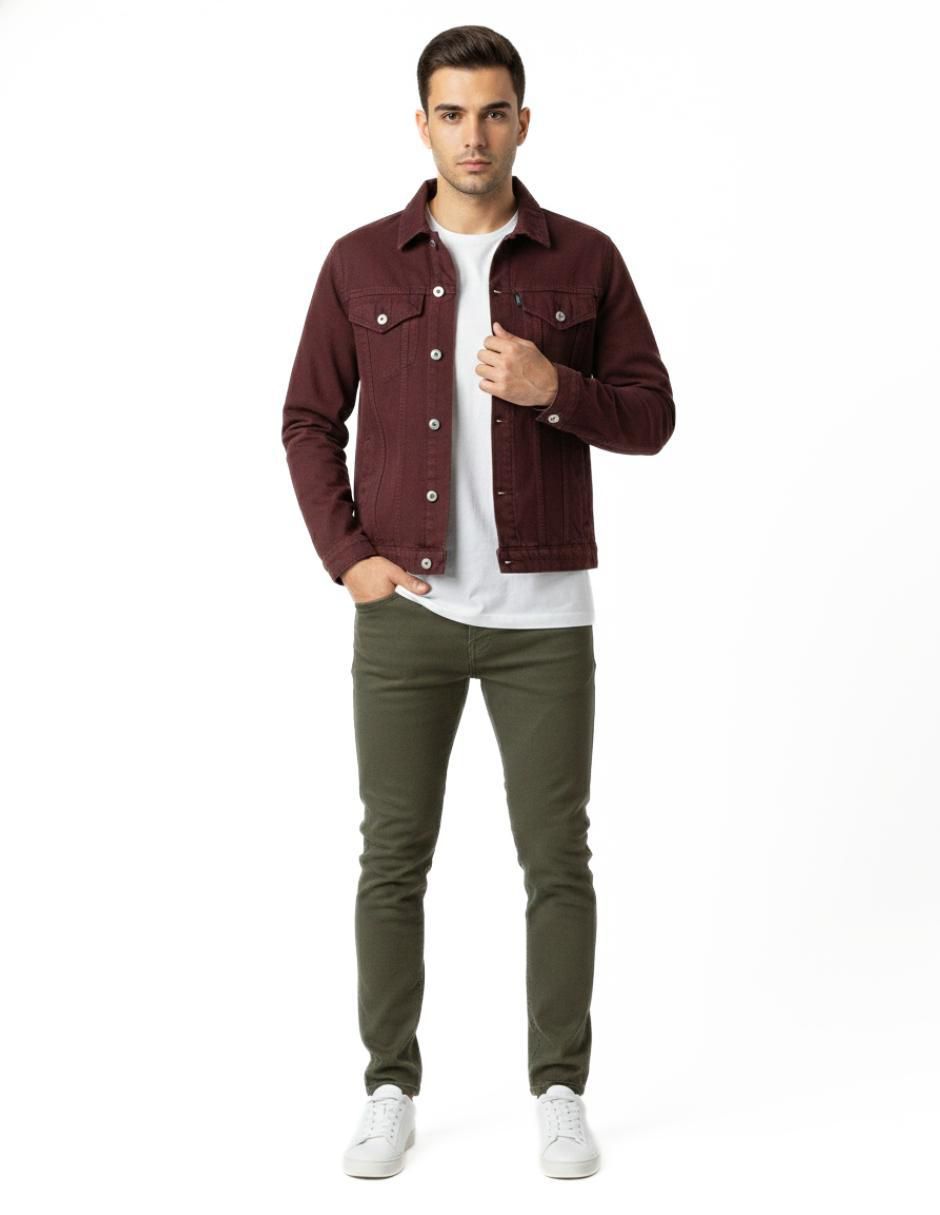 Chamarra denim de mezclilla con bolsillos para hombre 5