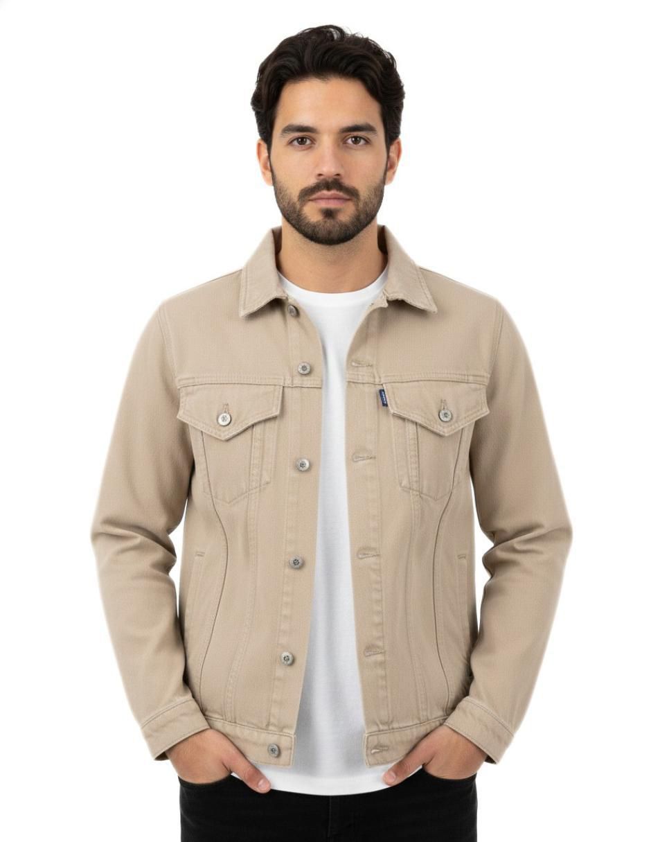 Chamarra denim de mezclilla con bolsillos para hombre 11