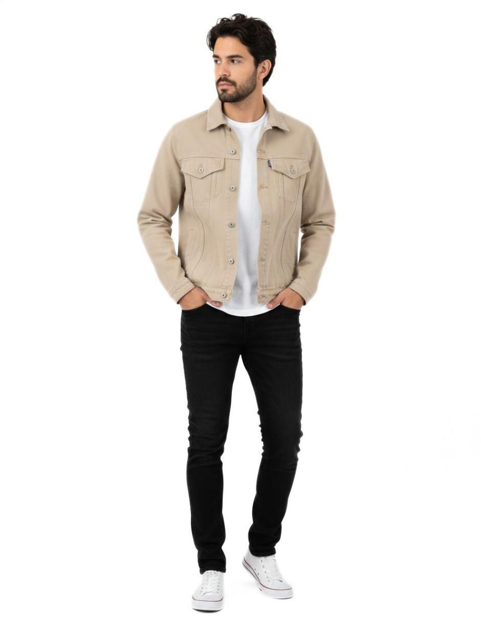 Chamarra denim de mezclilla con bolsillos para hombre 2