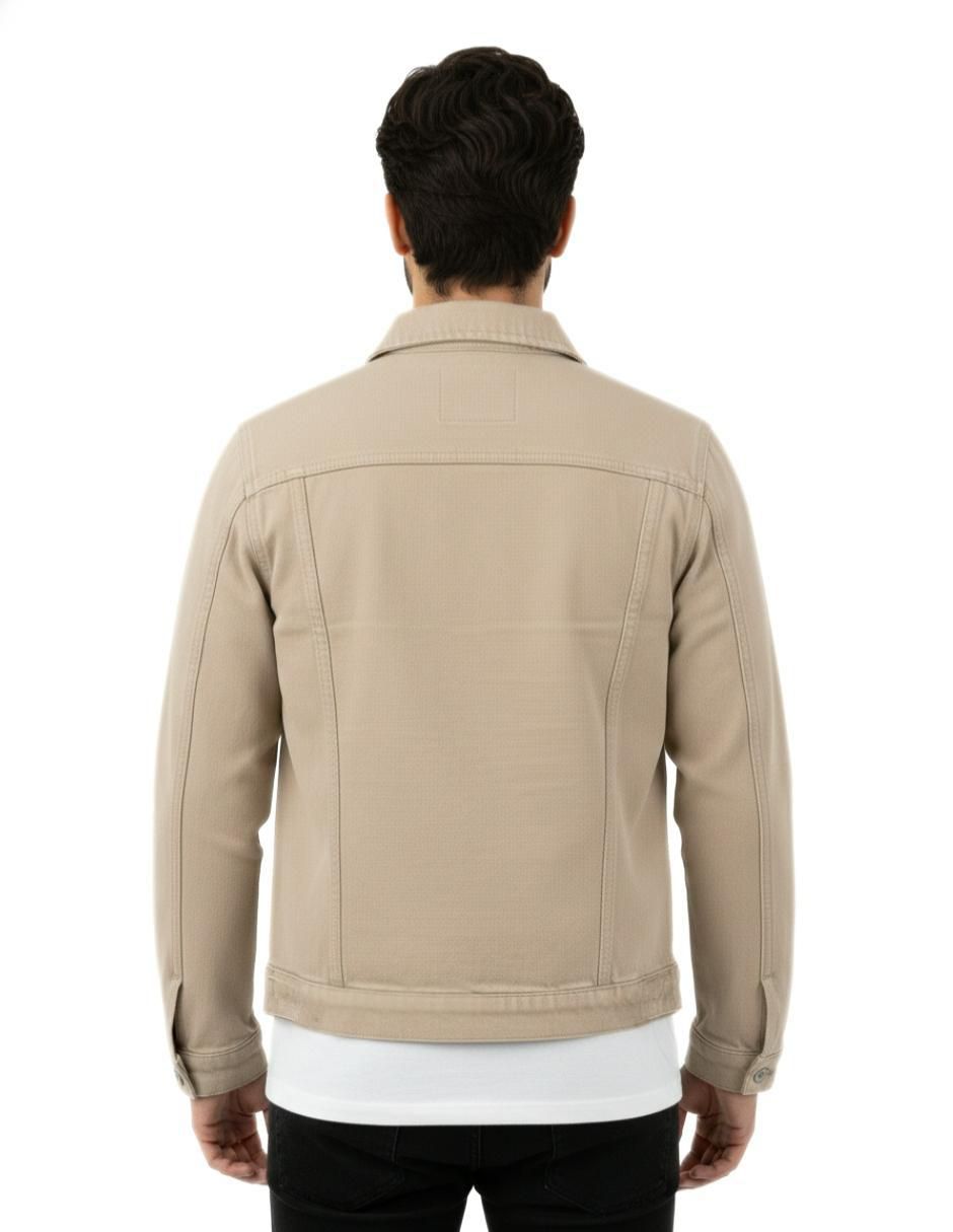 Chamarra denim de mezclilla con bolsillos para hombre 8