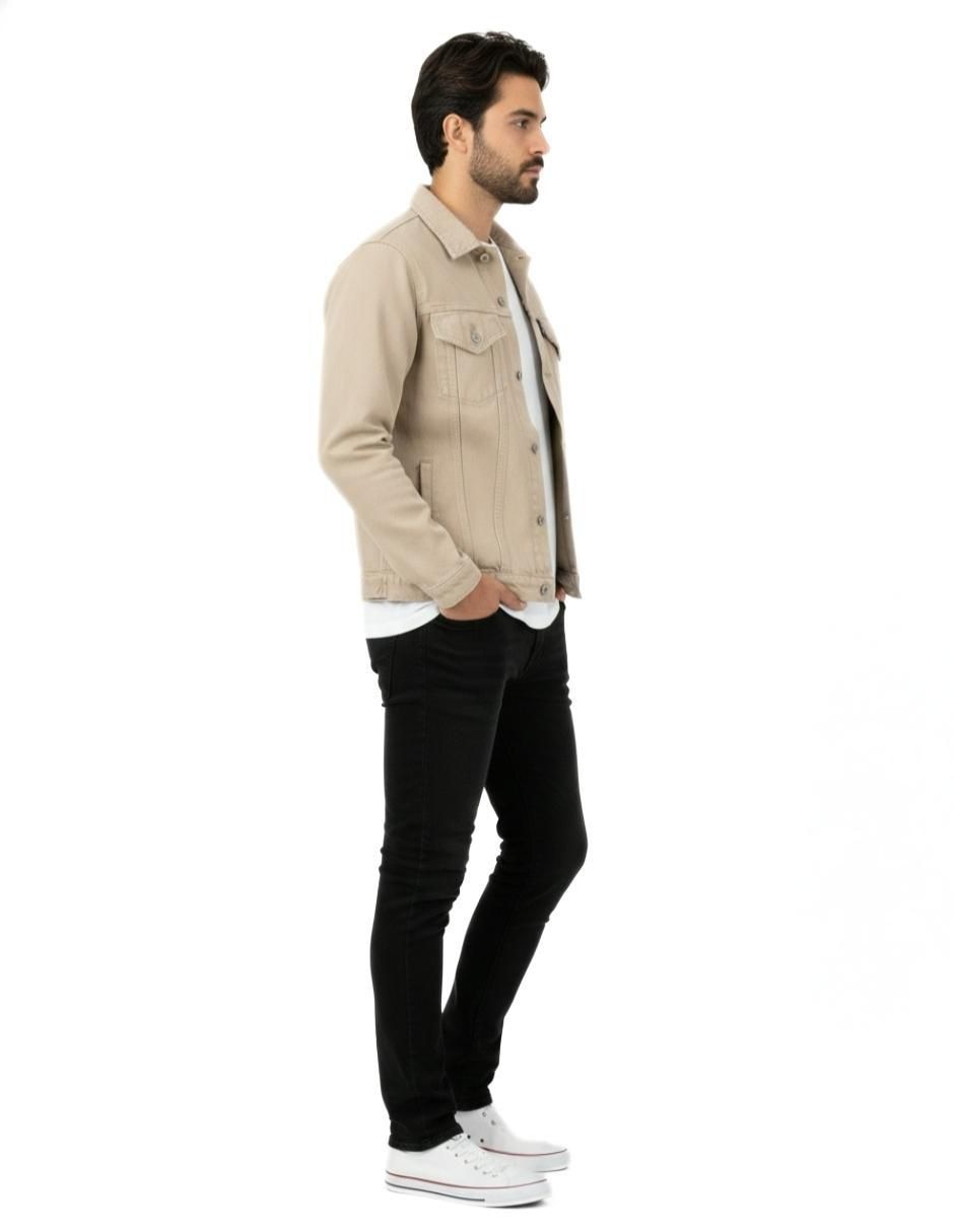 Chamarra denim de mezclilla con bolsillos para hombre 10