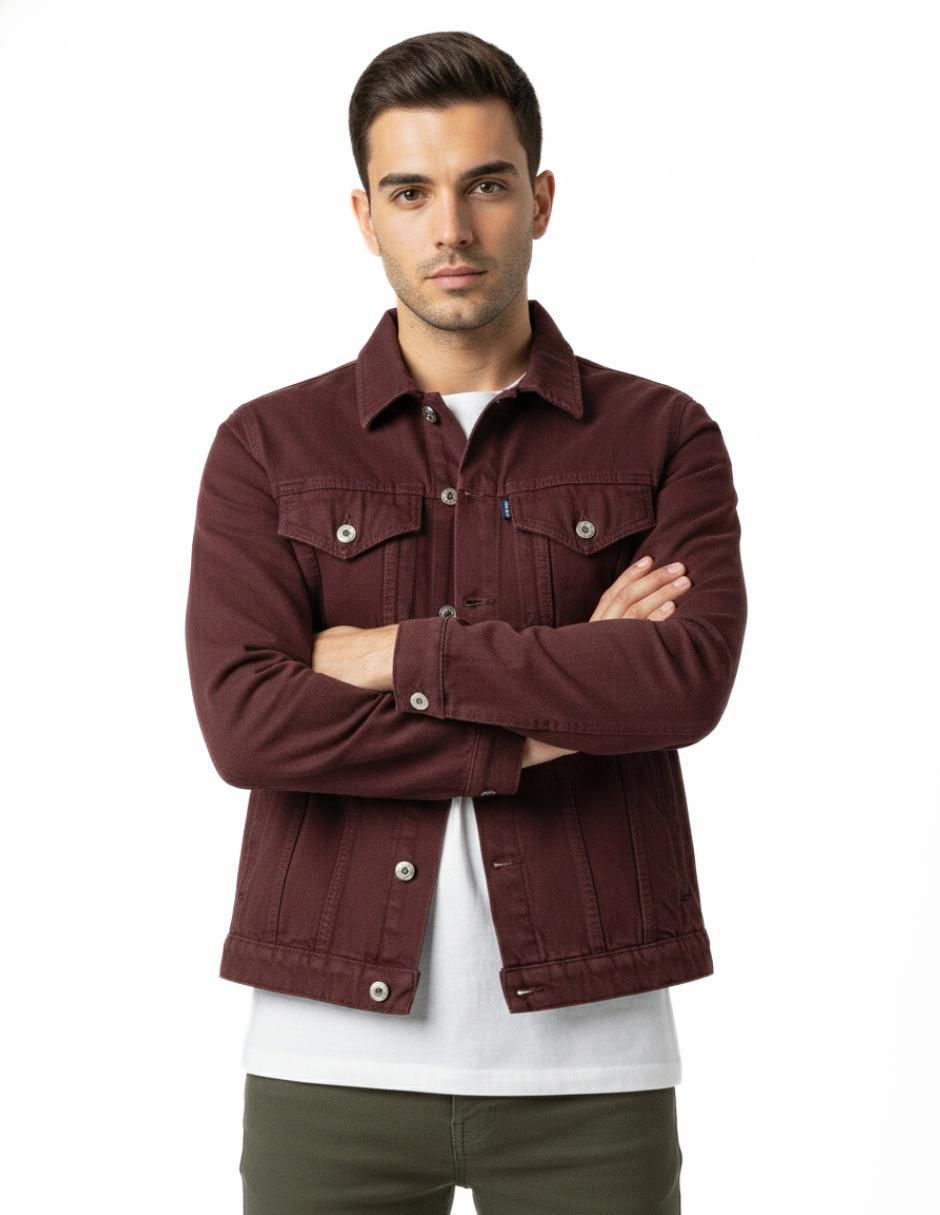 Chamarra denim de mezclilla con bolsillos para hombre 9