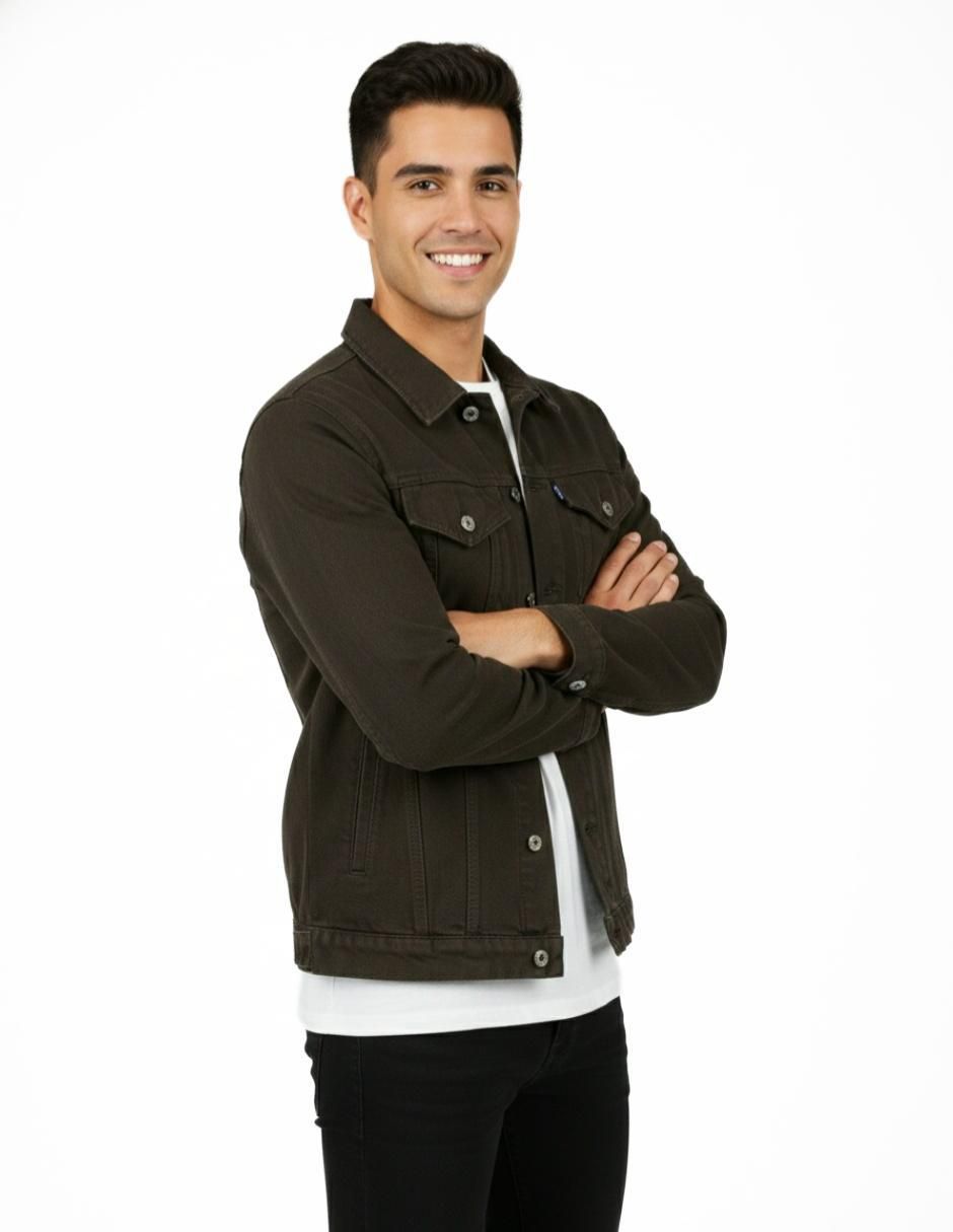 Chamarra denim de mezclilla con bolsillos para hombre 9