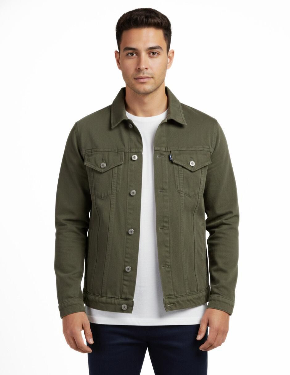 Chamarra denim de mezclilla con bolsillos para hombre 2