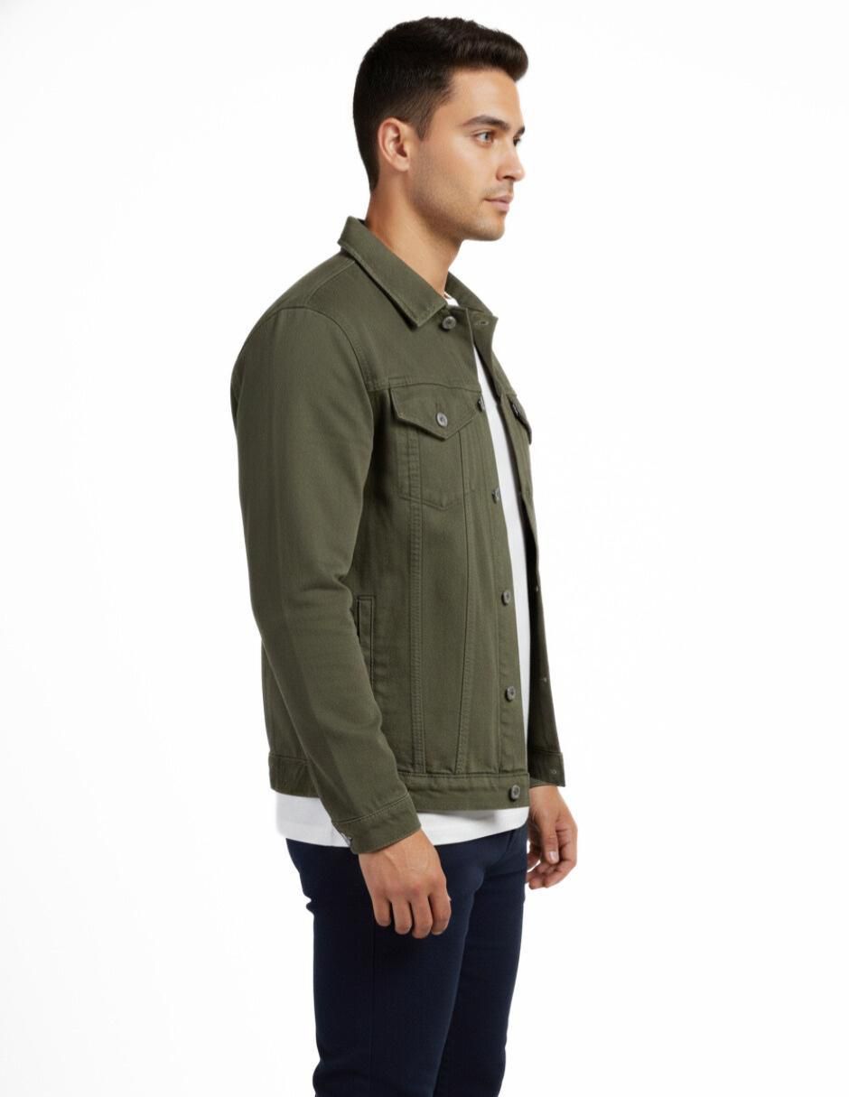 Chamarra denim de mezclilla con bolsillos para hombre 6