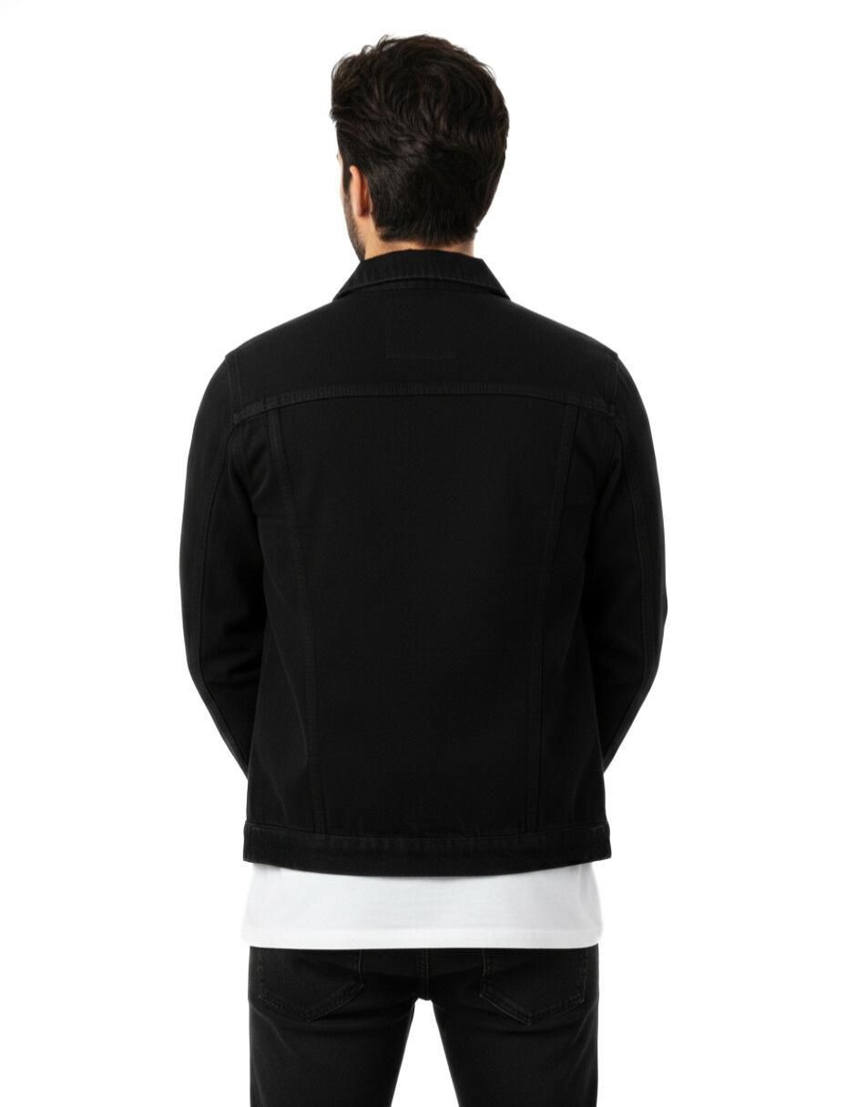 Set chamarra denim de mezclilla con bolsillos para hombre 8