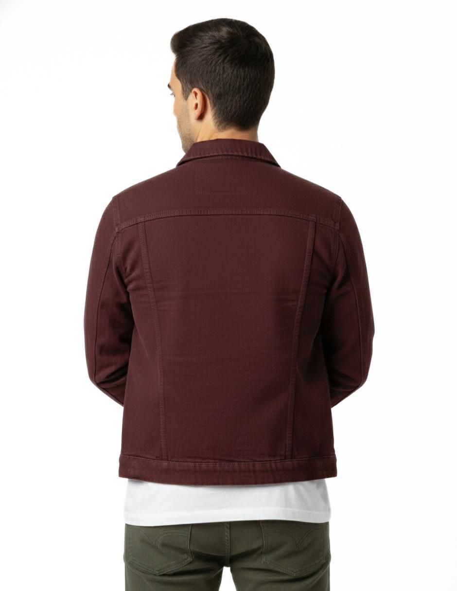 Set chamarra denim de mezclilla con bolsillos para hombre 4