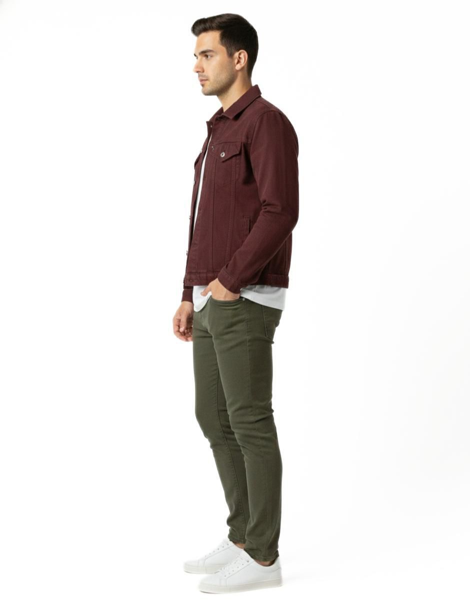 Set chamarra denim de mezclilla con bolsillos para hombre 6