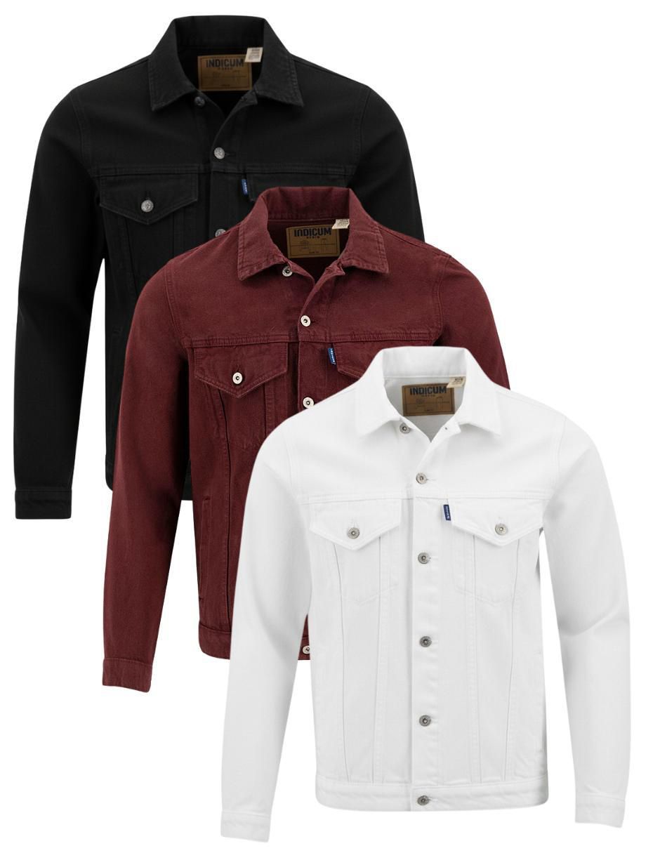 Set chamarra denim de mezclilla con bolsillos para hombre