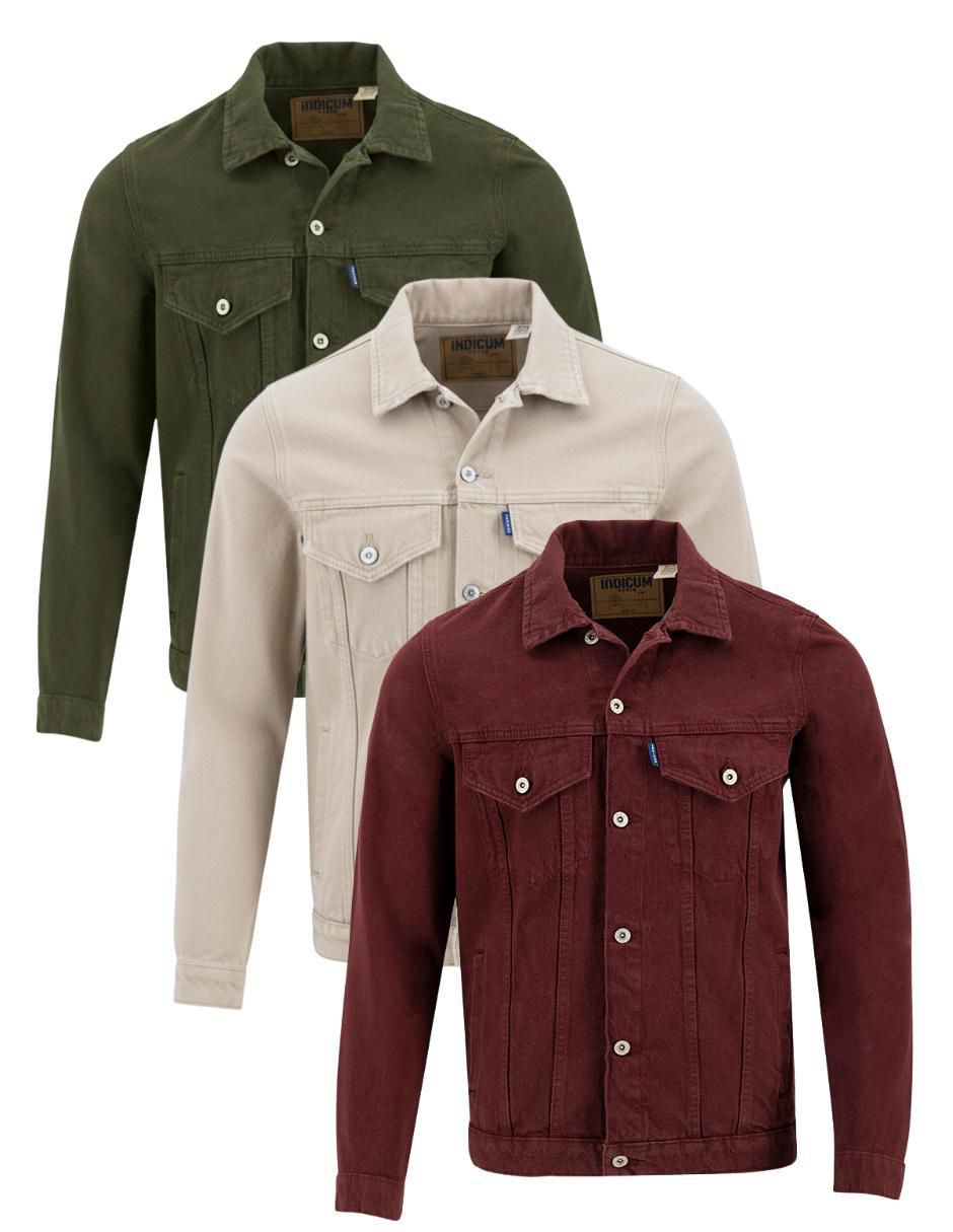 Set chamarra denim de mezclilla con bolsillos para hombre