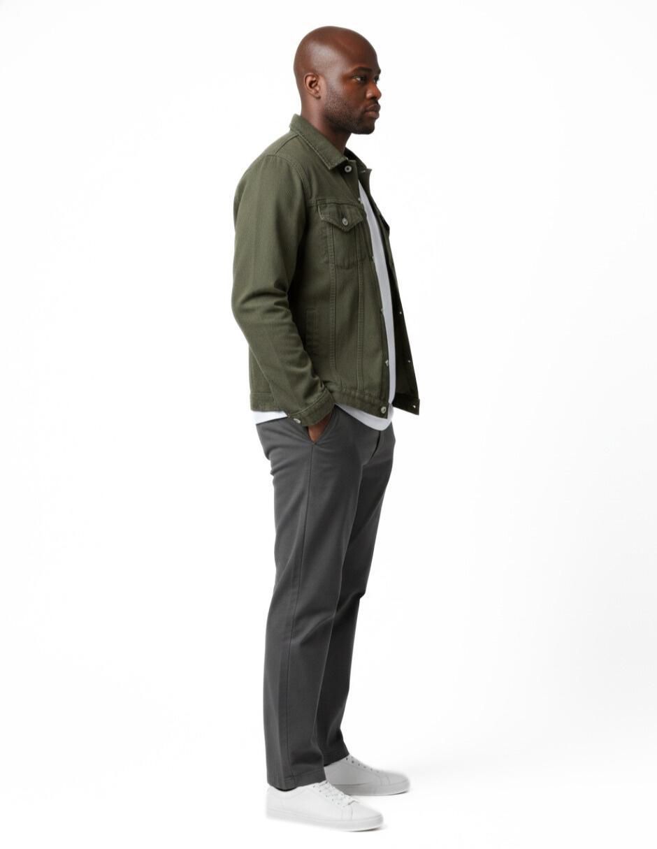 Set chamarra denim de mezclilla con bolsillos para hombre 5