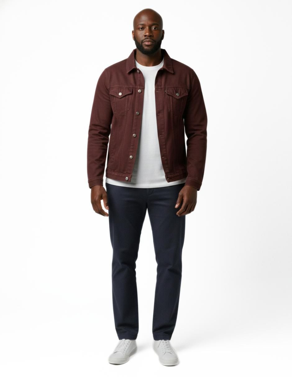 Chamarra denim de mezclilla con bolsillos para hombre 4