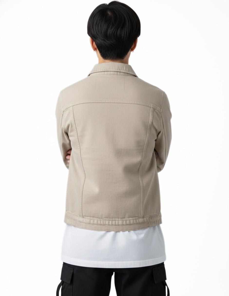 Set chamarra denim de mezclilla con bolsillos para hombre 6