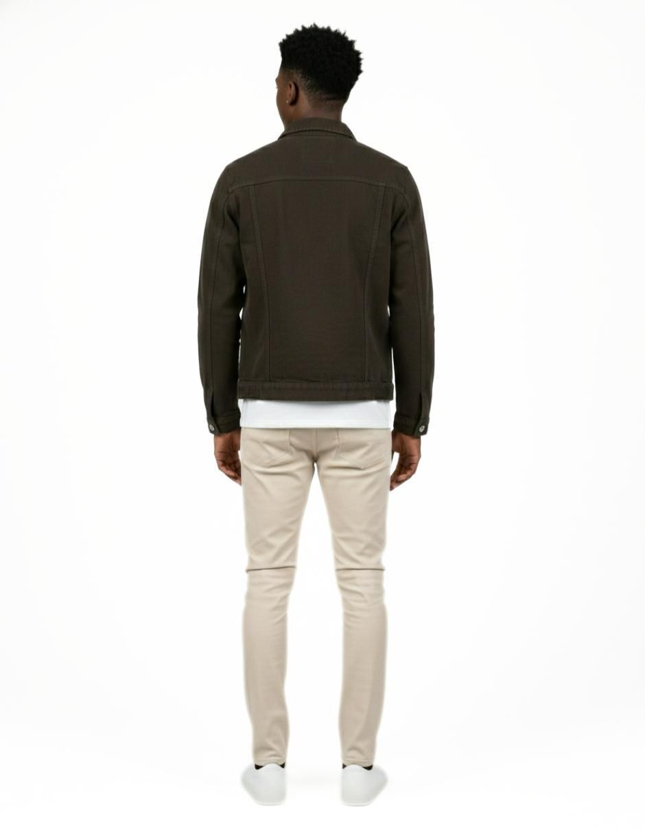 Chamarra denim de mezclilla con bolsillos para hombre 11