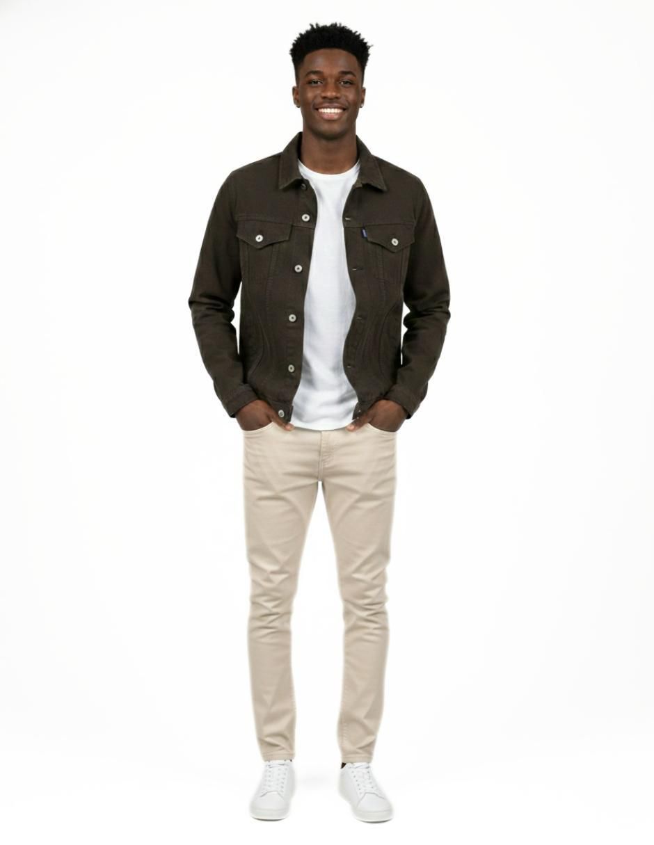Chamarra denim de mezclilla con bolsillos para hombre 8