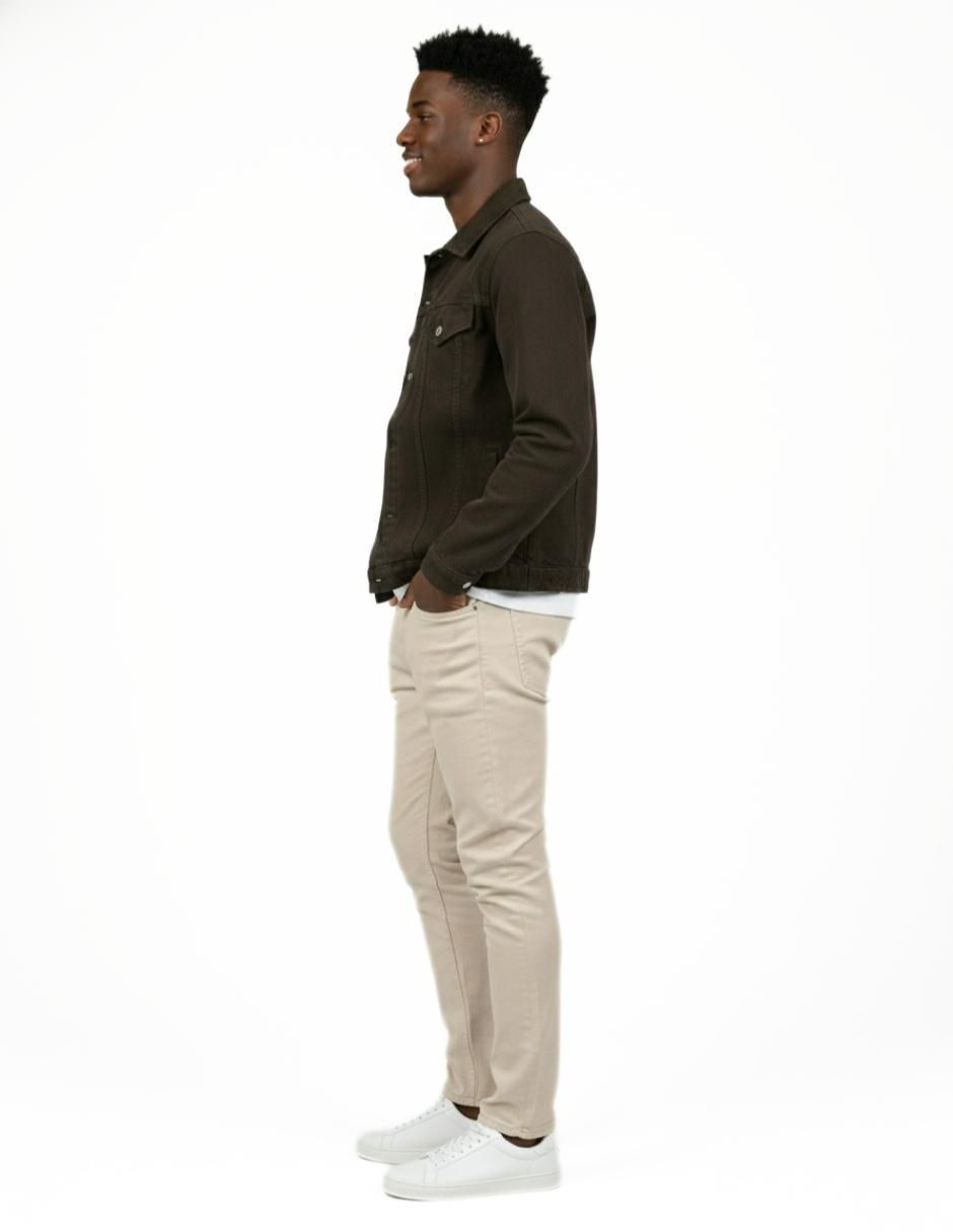 Chamarra denim de mezclilla con bolsillos para hombre 10