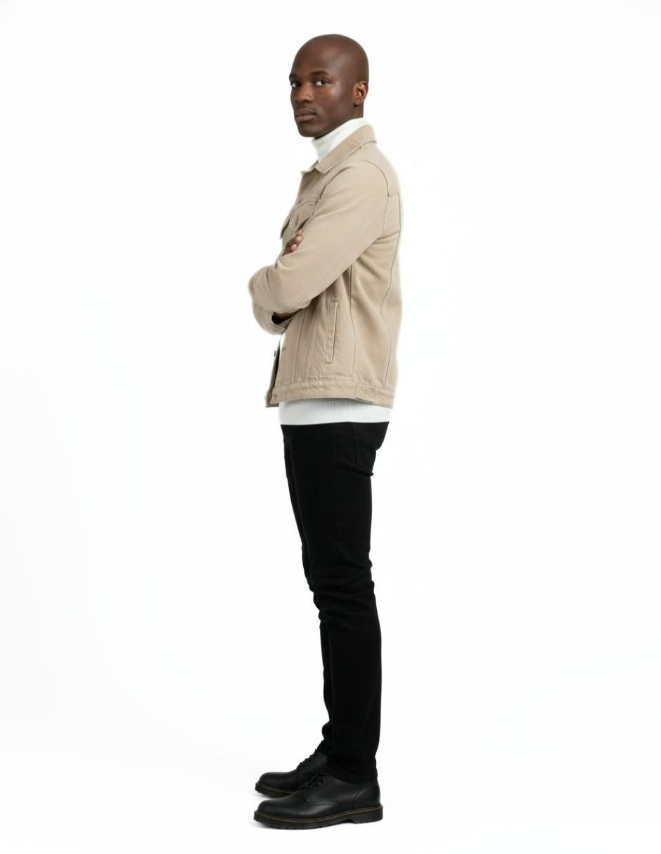 Set chamarra denim de mezclilla con bolsillos para hombre 2