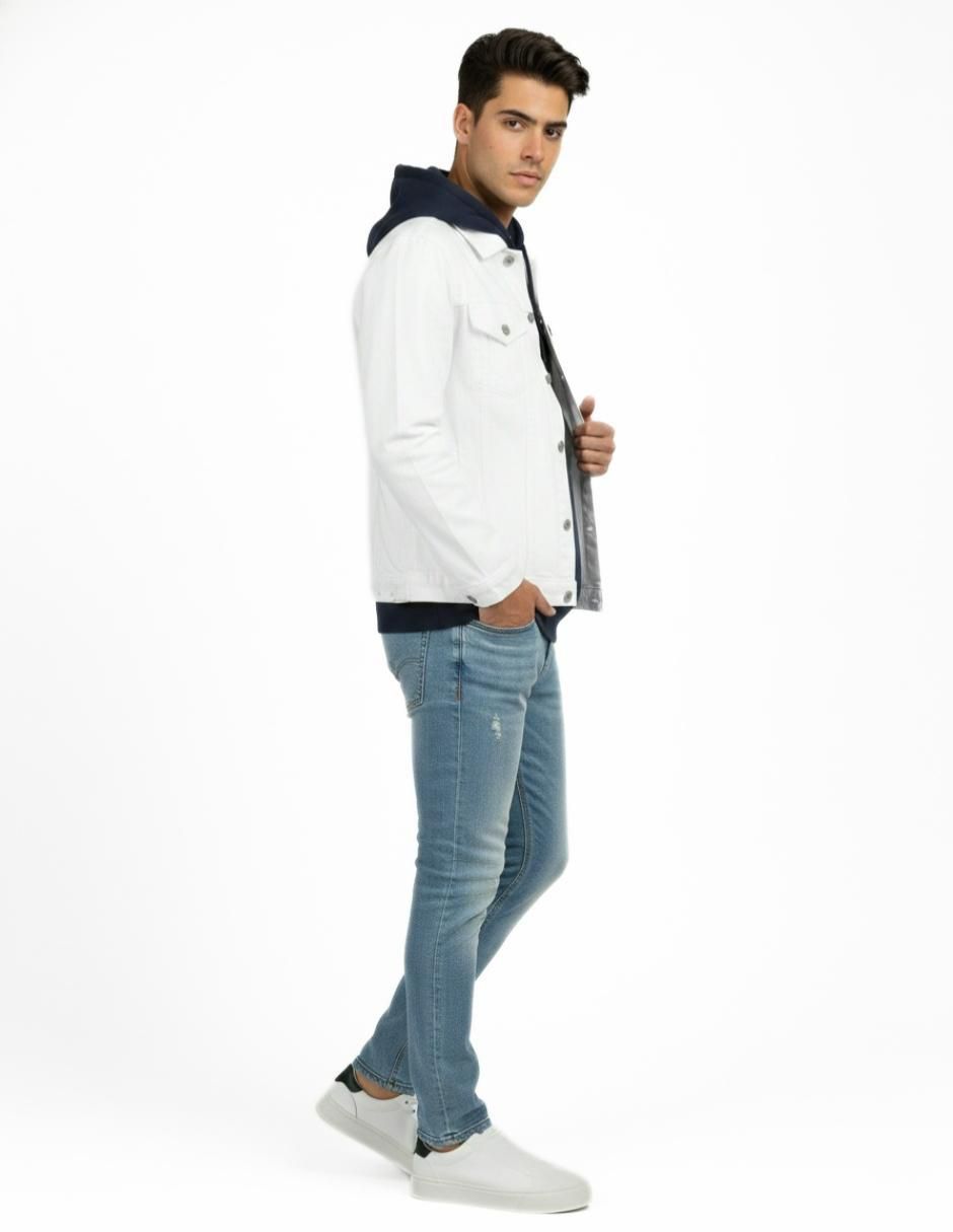 Set chamarra denim de mezclilla con bolsillos para hombre 2