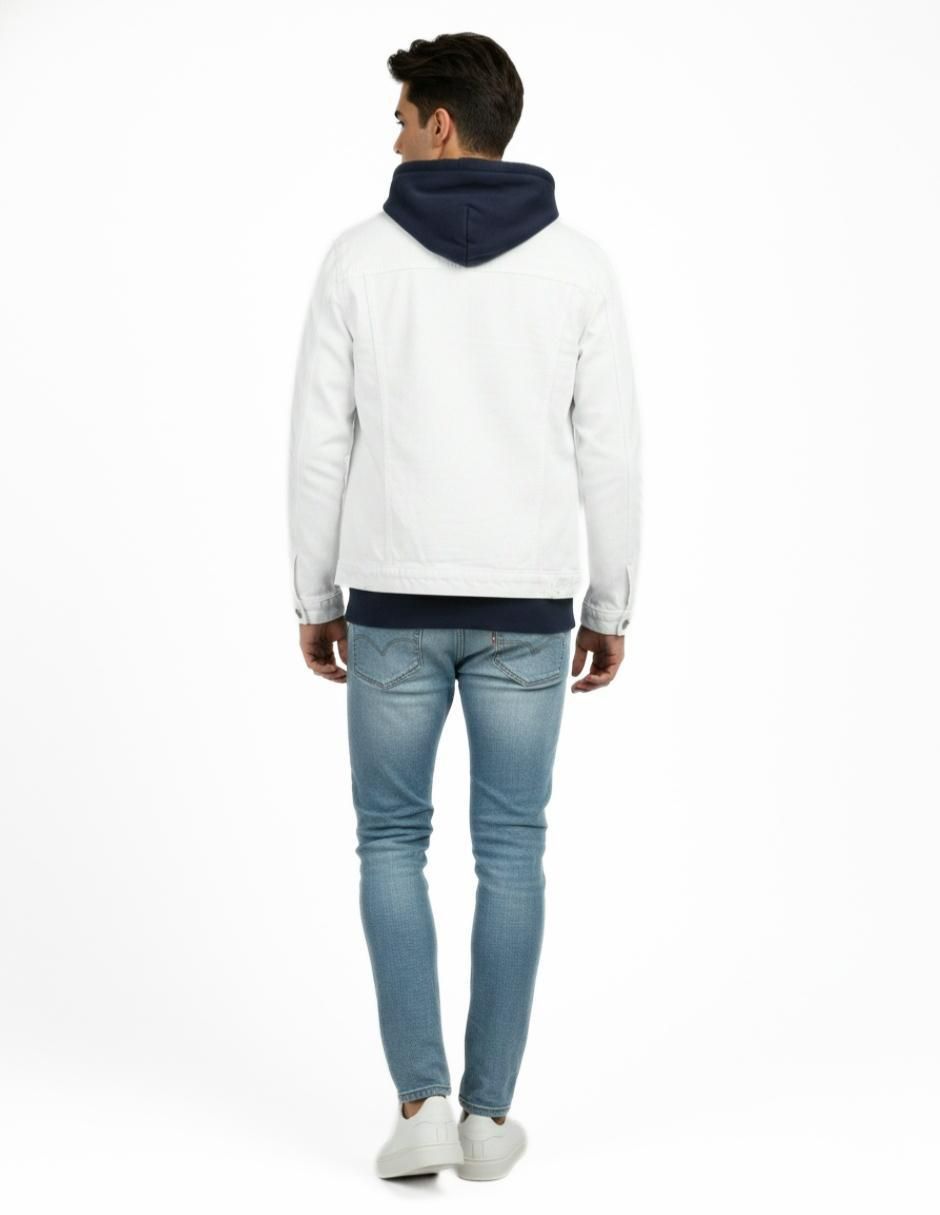Set chamarra denim de mezclilla con bolsillos para hombre 7