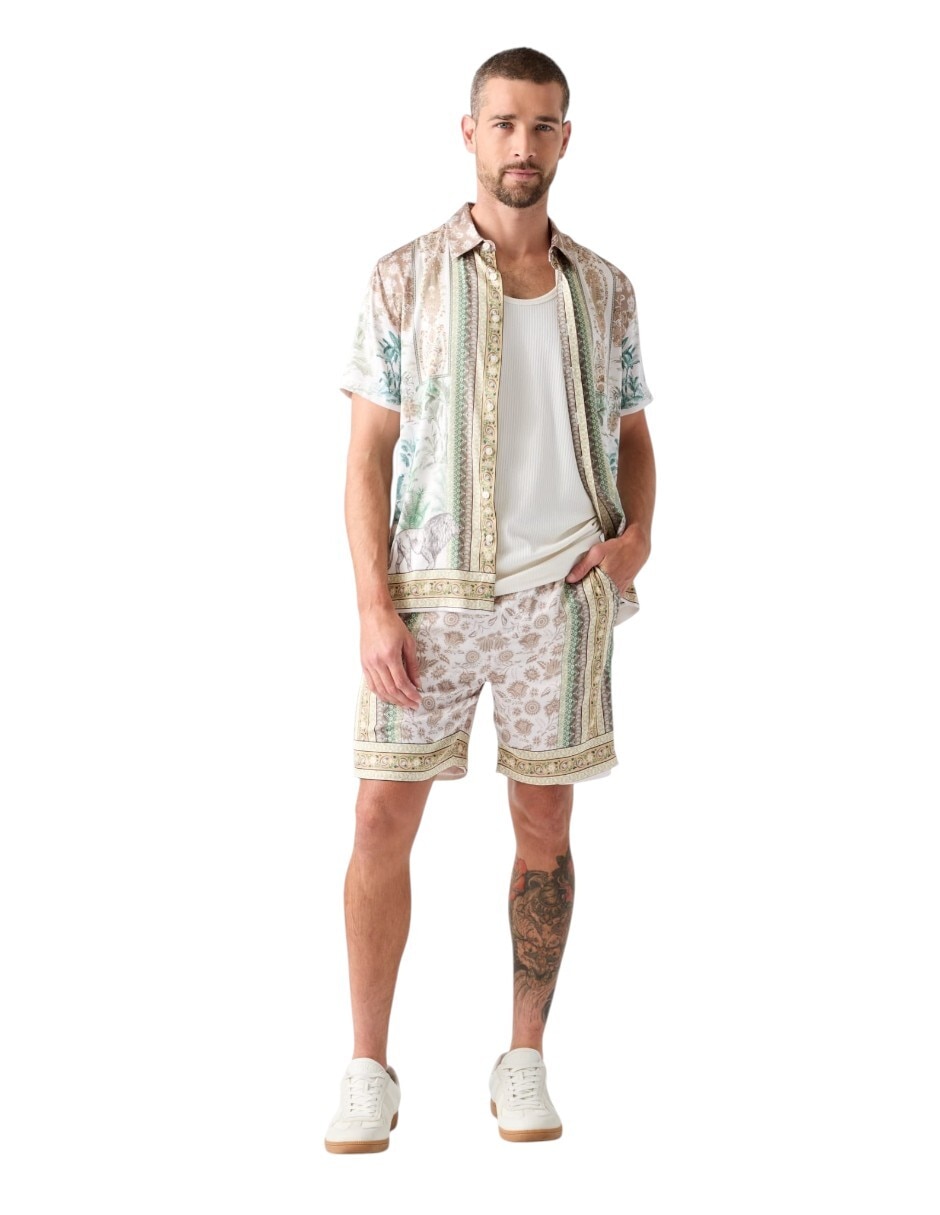 Camisa/sobrecamisa" casual "de" (si aplica) poliéster "manga" corta "para hombre" 2