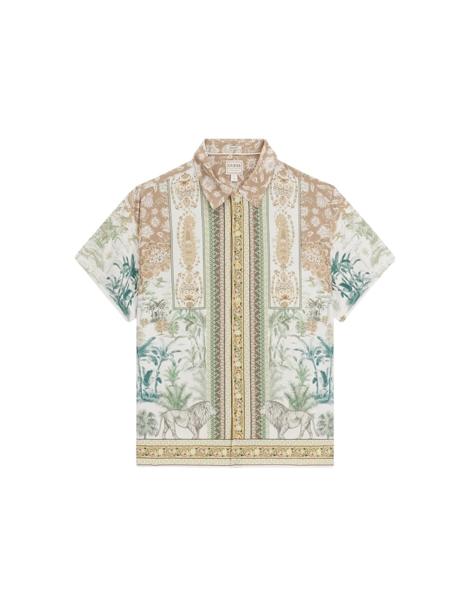 Camisa/sobrecamisa" casual "de" (si aplica) poliéster "manga" corta "para hombre" 5