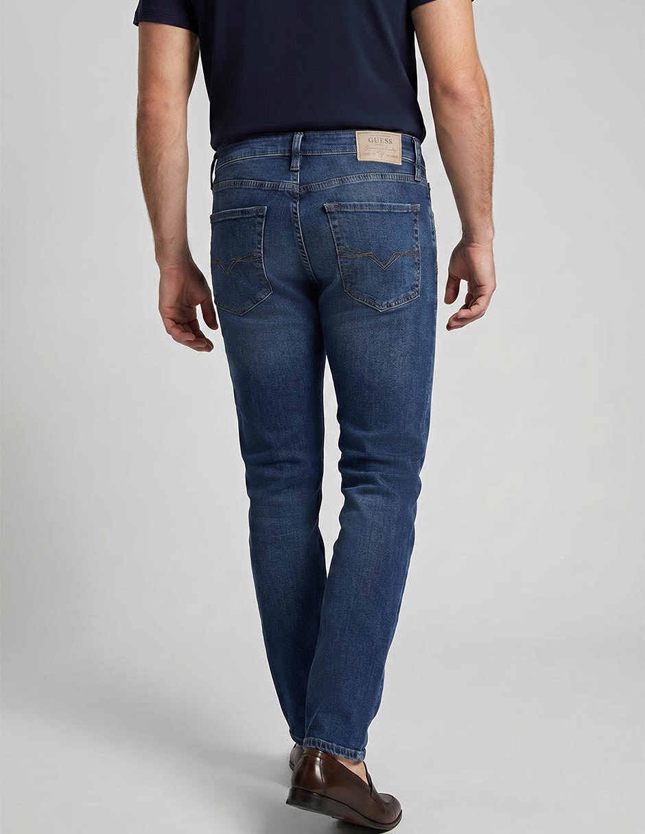Jeans skinny deslavado para hombre 2