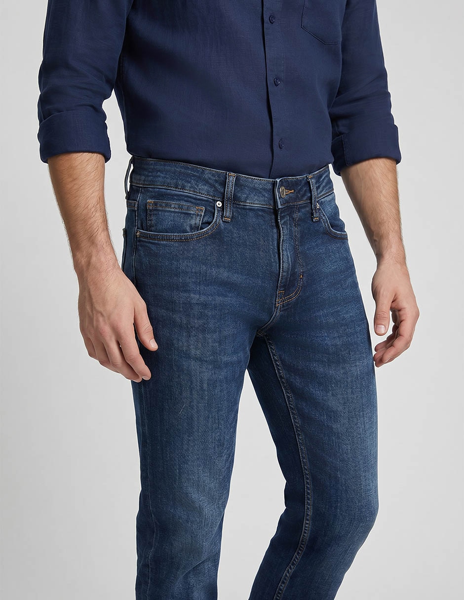Jeans skinny deslavado para hombre 3