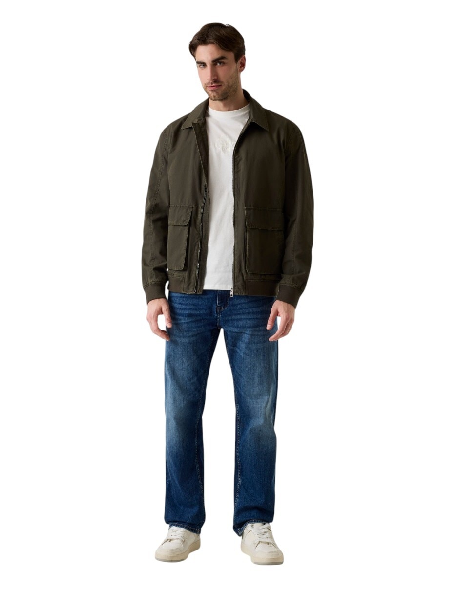 Jeans relaxed lavado obscuro para hombre 4
