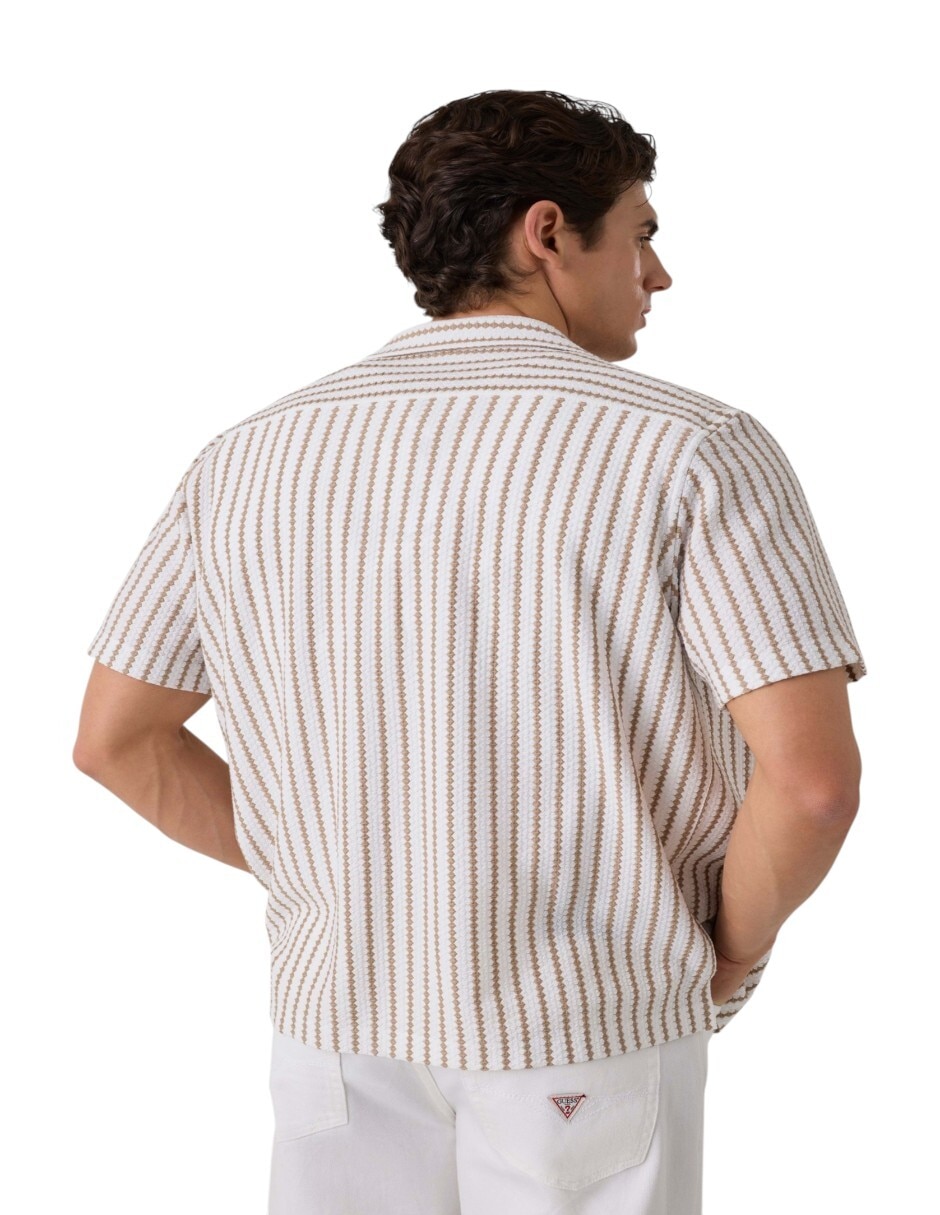 Camisa casual sm26 manga corta para hombre 4