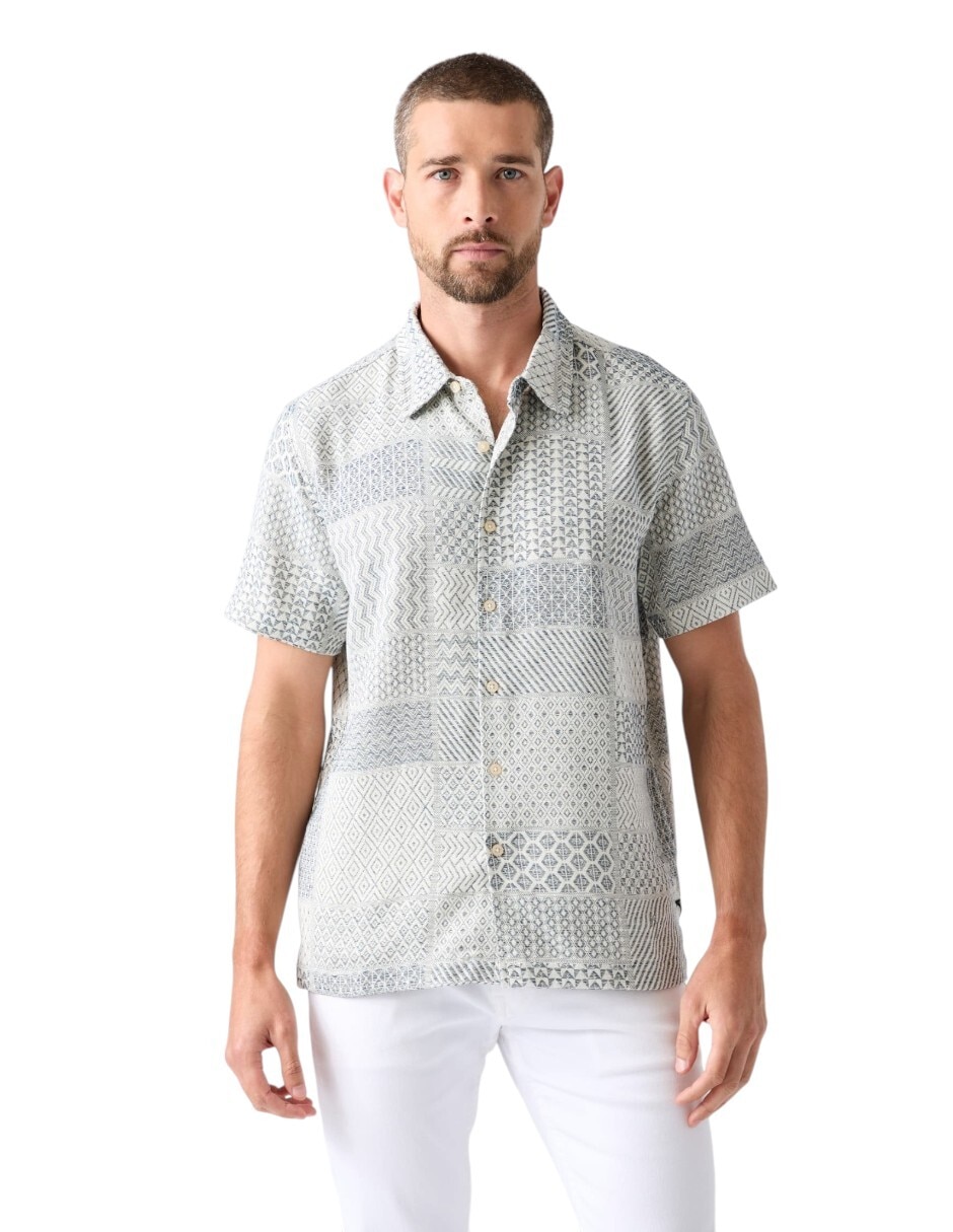 Camisa casual Guess de algodón manga corta para hombre