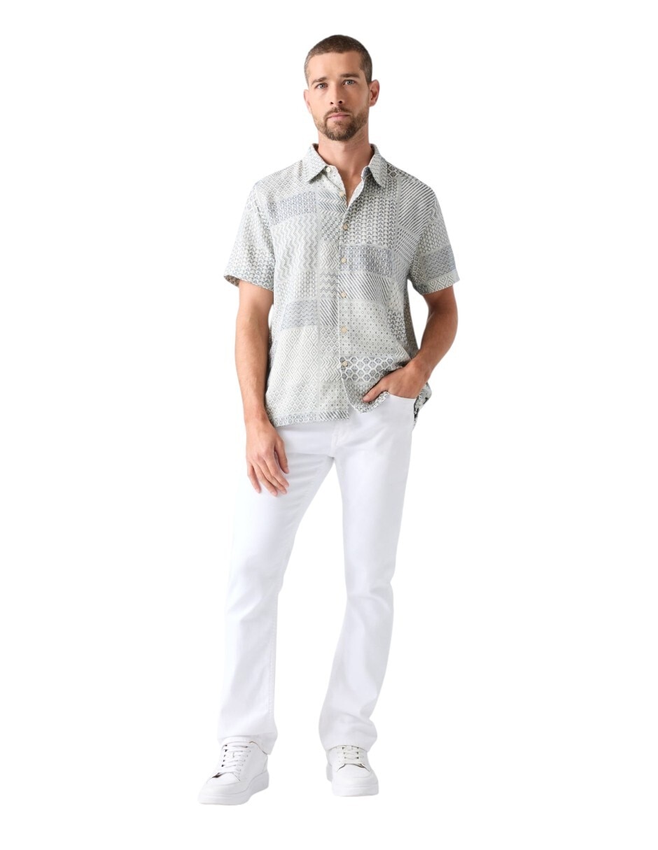 Camisa casual Guess de algodón manga corta para hombre