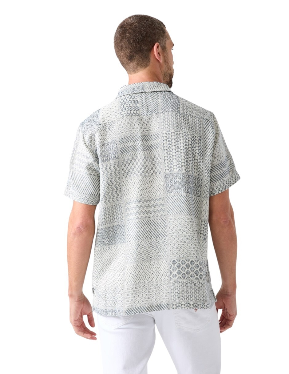 Camisa casual Guess de algodón manga corta para hombre