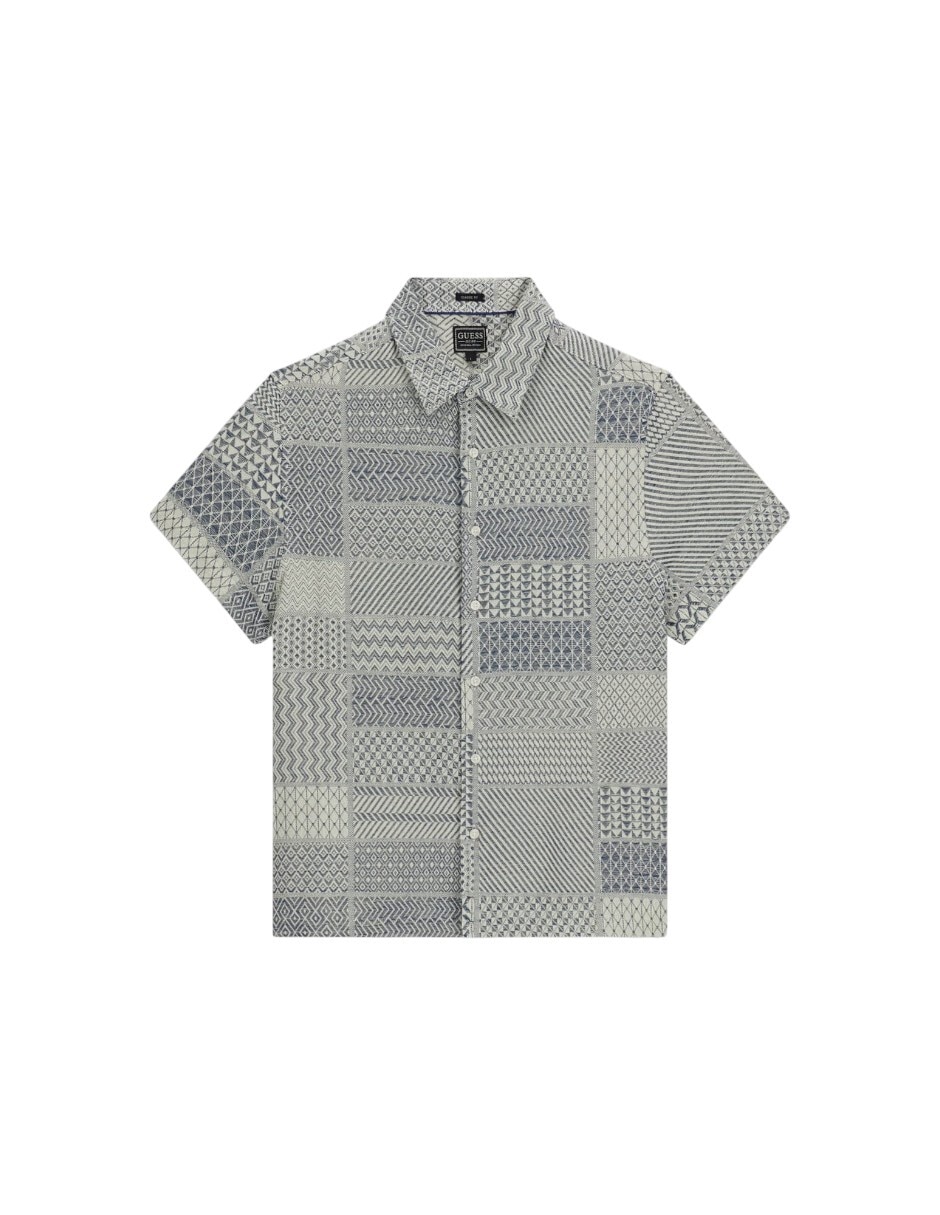 Camisa casual Guess de algodón manga corta para hombre