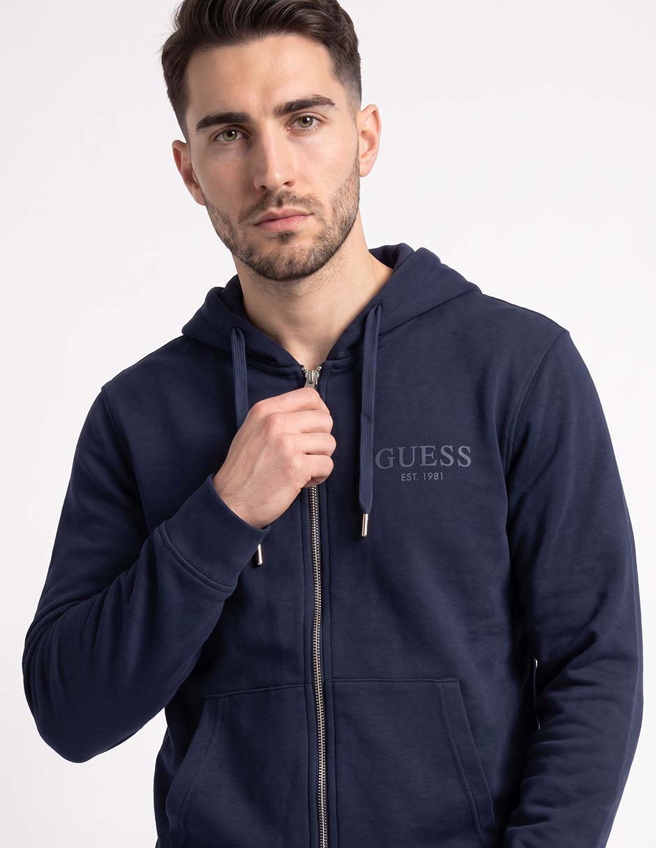 Chamarra casual capucha y bolsa para hombre 2