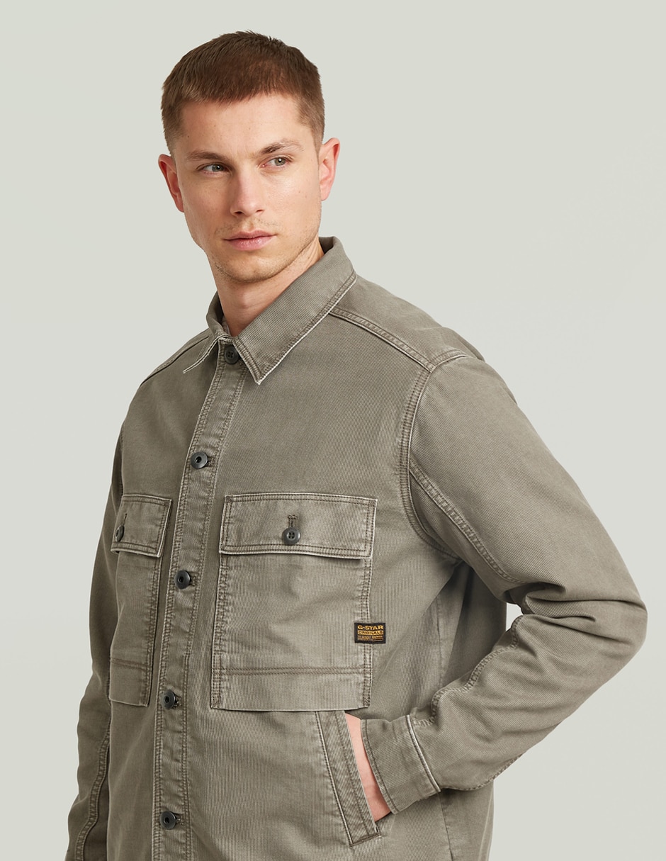 Sobrecamisa casual de algodón manga larga para hombre 2