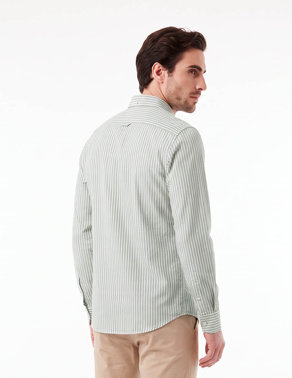 Camisa business casual de algodón manga larga para hombre