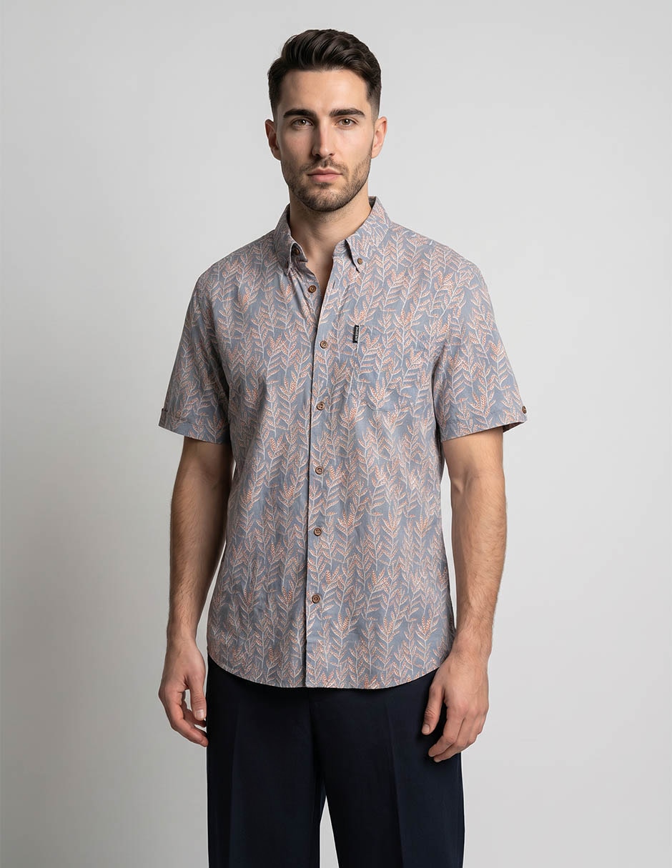 Camisa casual Ben Sherman de algodón manga corta para hombre