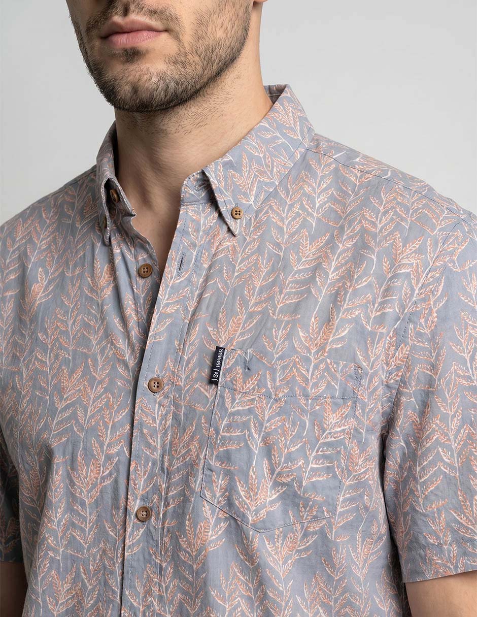 Camisa casual Ben Sherman de algodón manga corta para hombre