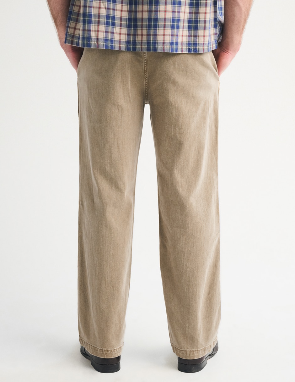 "pantalón" casual regular recto "de" algodón "para hombre" 4