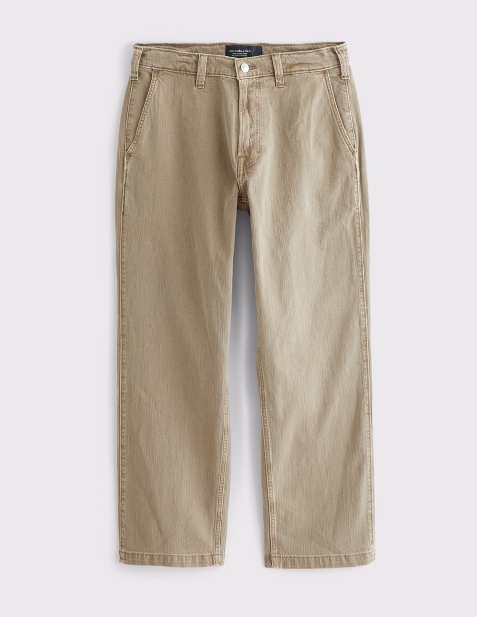 'pantalón' casual regular recto 'de' algodón 'para hombre'