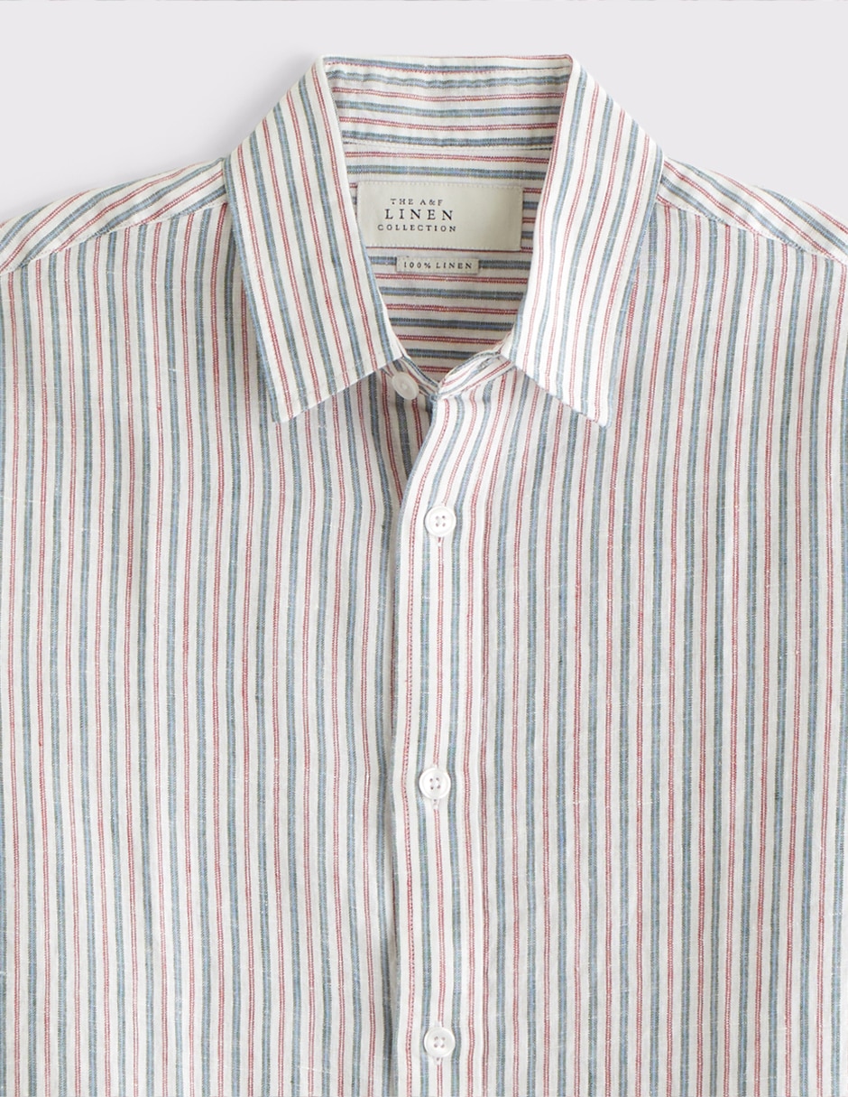 Camisa casual de lino manga larga para hombre