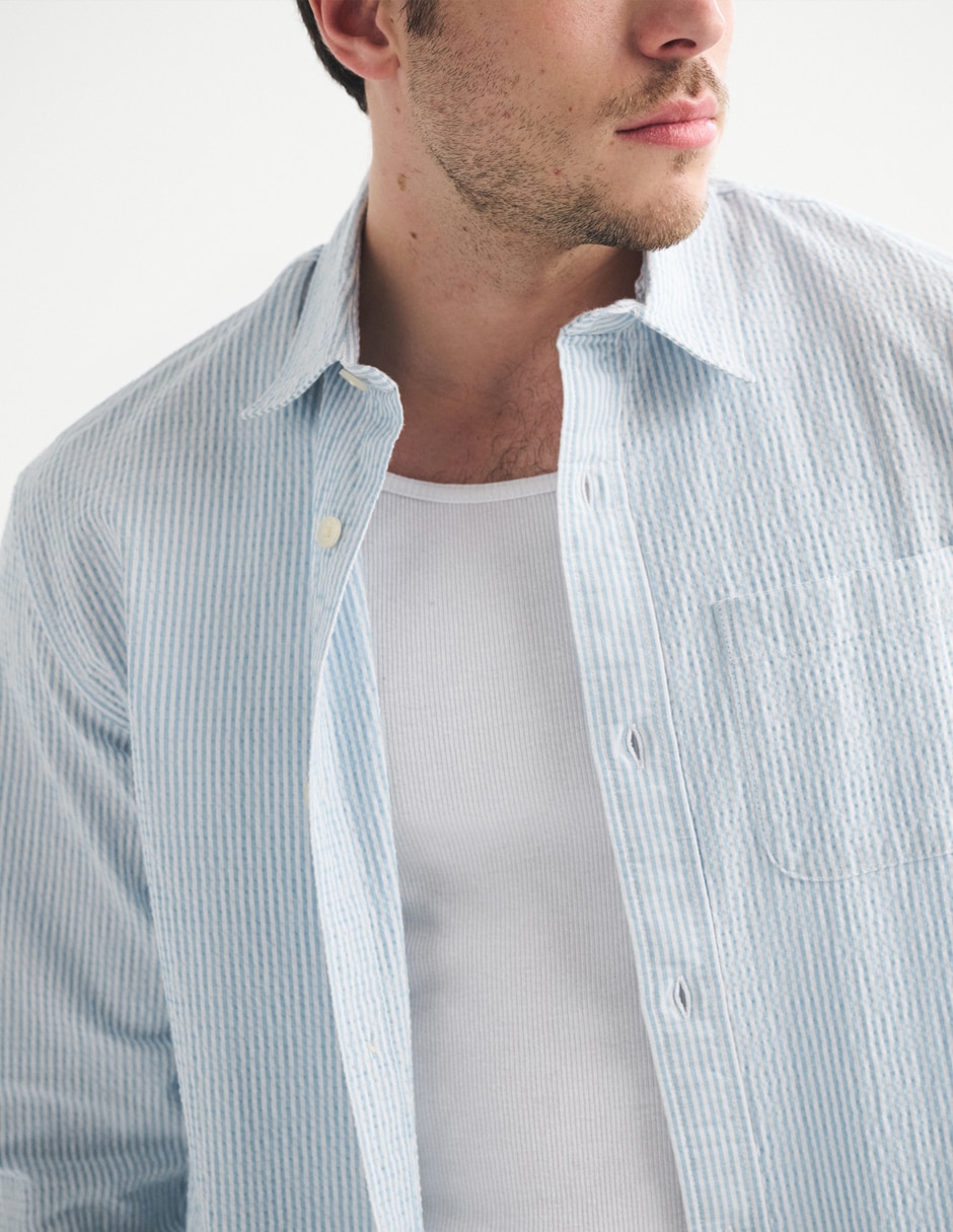 Camisa casual de algodón manga larga para hombre 4