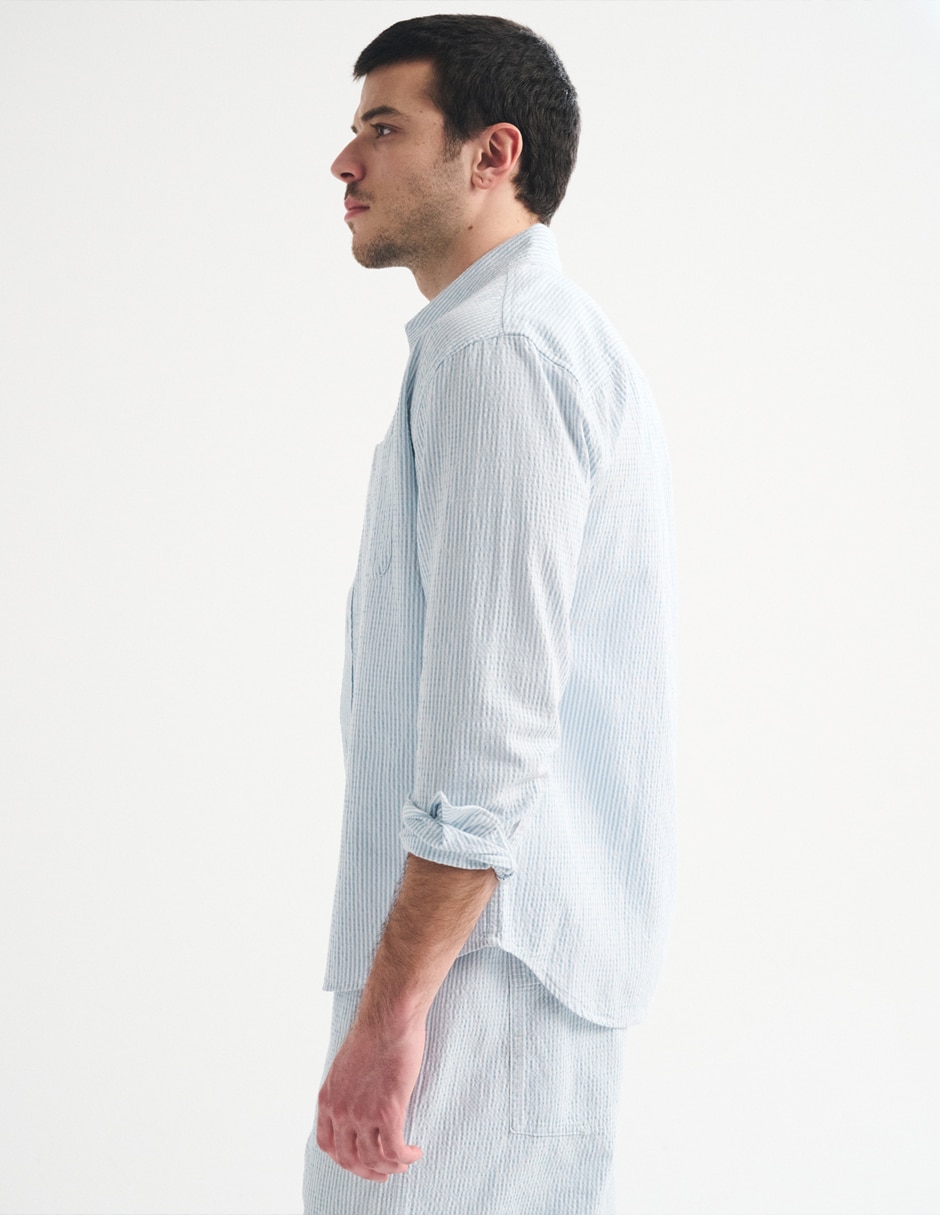 Camisa casual de algodón manga larga para hombre 5