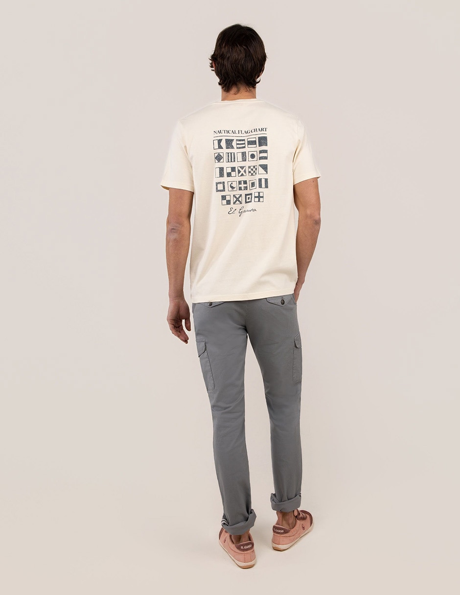 Pantal—n casual cargo slim de algod—n y elastano para hombre 4