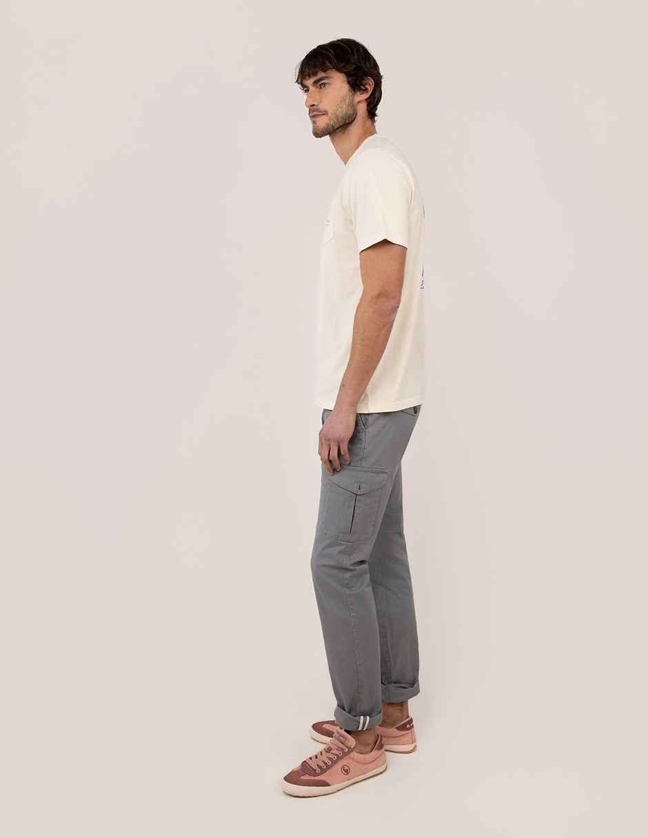 Pantal—n casual cargo slim de algod—n y elastano para hombre 2