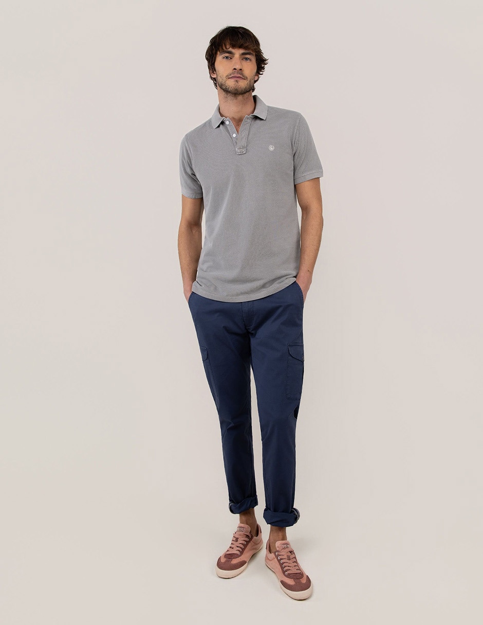 Pantalón casual cargo slim el ganso de algodón y elastano para hombre