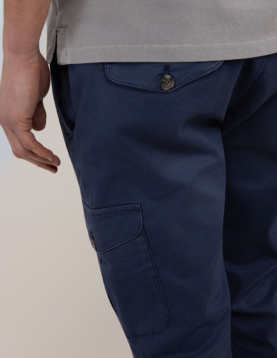 Pantalón casual cargo slim el ganso de algodón y elastano para hombre