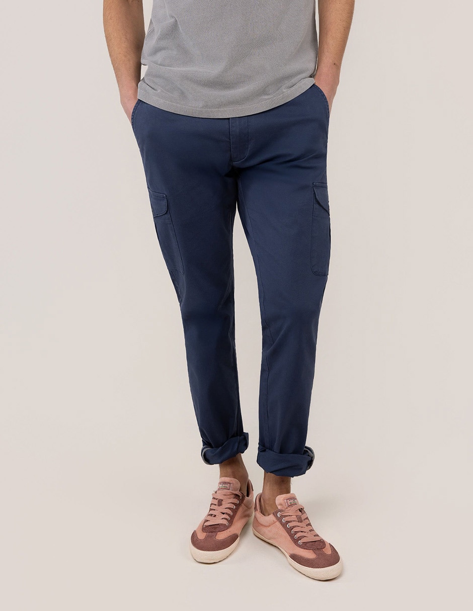 Pantal—n casual cargo slim de algod—n y elastano para hombre Pantal—n casual cargo slim de algod—n y elastano para hombre
